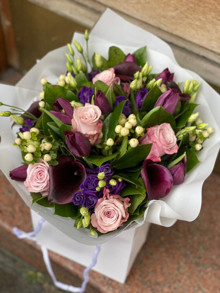 Deep Purple Hand-Tied Bouqet