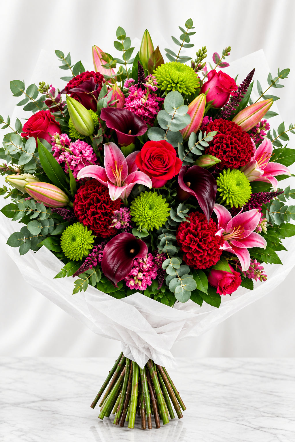 The Belgravia Deep Velvet Crimson Bouquet